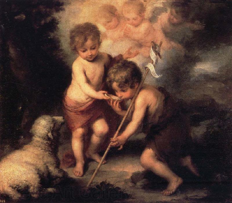 Bartolome Esteban Murillo Infant Christ Offering a Drink of Water to St.Fohn Norge oil painting art